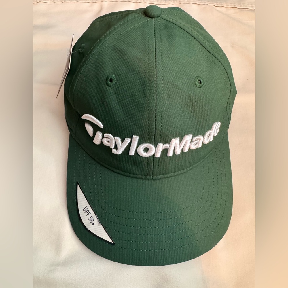 TaylorMade Dark Green Baseball Golf Cap with White Logo